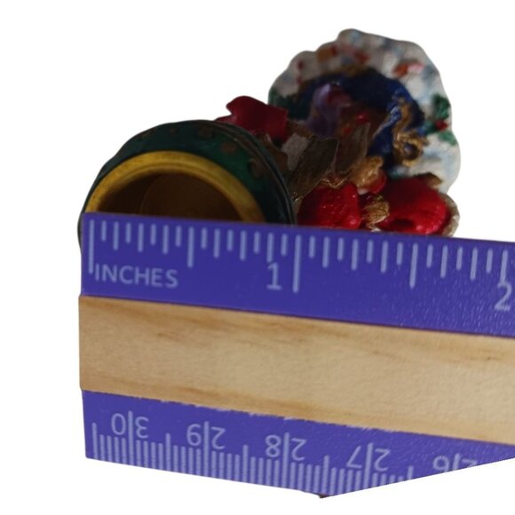 Vintage Christmas Bear Figurine Candle Holders With Green Goblets - Set Of 2 6.5 - Picture 9 of 9